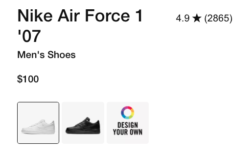 Mens Nike Air Force 1 '07 Men's $100 