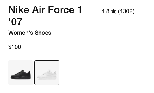 Nike Air Force 1 '07 Women's $100