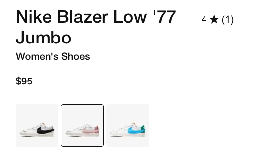 Nike Blazer Jumbo '77 Women's $95