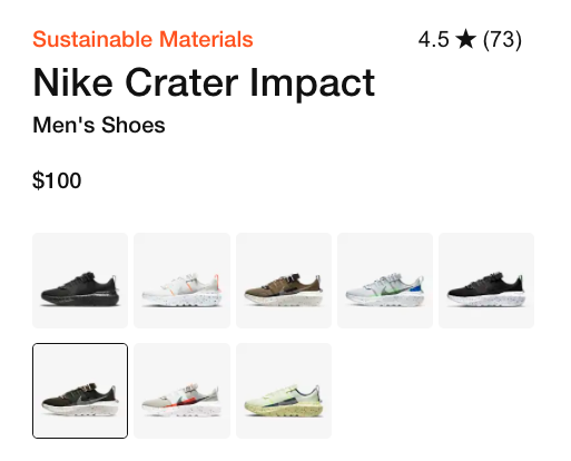 Nike crater impact Men's $100